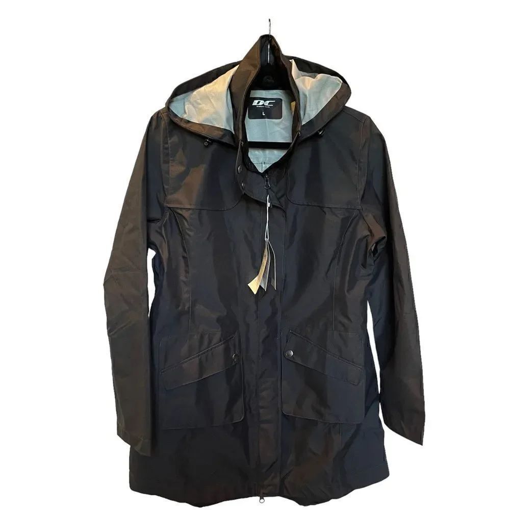 Diamond Candy Women's Hooded Rain/Ski Jacket Black Size Large
